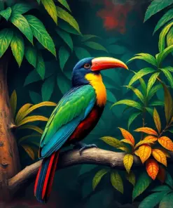 Vintage Toucanet Monsoon Refuge paint by numbers