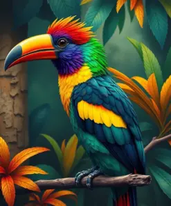 Vintage Toucanet Monsoon Refuge paint by numbers