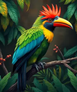 Vintage Toucanet Monsoon Refuge paint by numbers