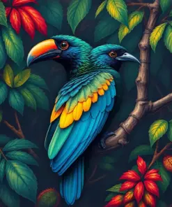 Vintage Toucanet Monsoon Refuge Paint By Numbers