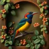 Vintage Trogon Botanical Alcove Paint By Numbers