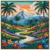 Vintage Tropical Alpine Moorland Paint By Numbers