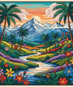 Vintage Tropical Alpine Moorland Paint By Numbers