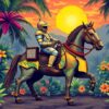 Vintage Tropical Armored Steed Paint By Numbers