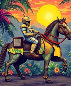 Vintage Tropical Armored Steed Paint By Numbers