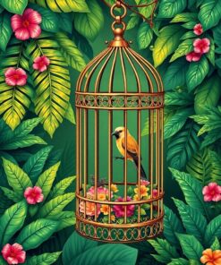 Tropical Birdcage Paint Numbers