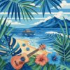 Vintage Tropical Blues Gig Paint By Numbers
