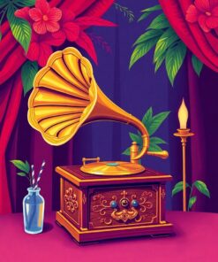 Brass Gramophone Paint Numbers