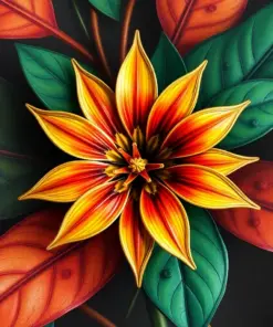 Vintage Tropical Brass Stargazer Paint By Numbers