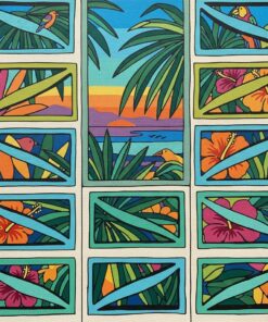 Vintage Tropical Breeze Blocks Paint By Numbers