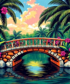 Vintage Tropical Bridge Casting Paint By Numbers