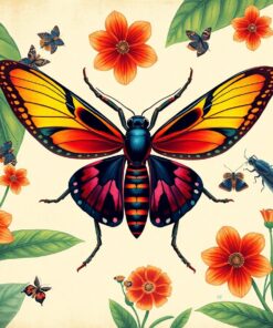 Vintage Tropical Bug Study Paint By Numbers