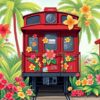 Caboose Blooms Paint Numbers