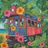 Vintage Tropical Caboose Blooms Paint By Numbers