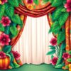 Vintage Tropical Calico Drape Paint By Numbers