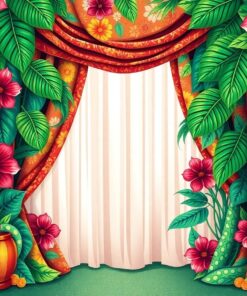 Vintage Tropical Calico Drape Paint By Numbers