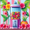 Vintage Tropical Candy Dispenser Paint By Numbers