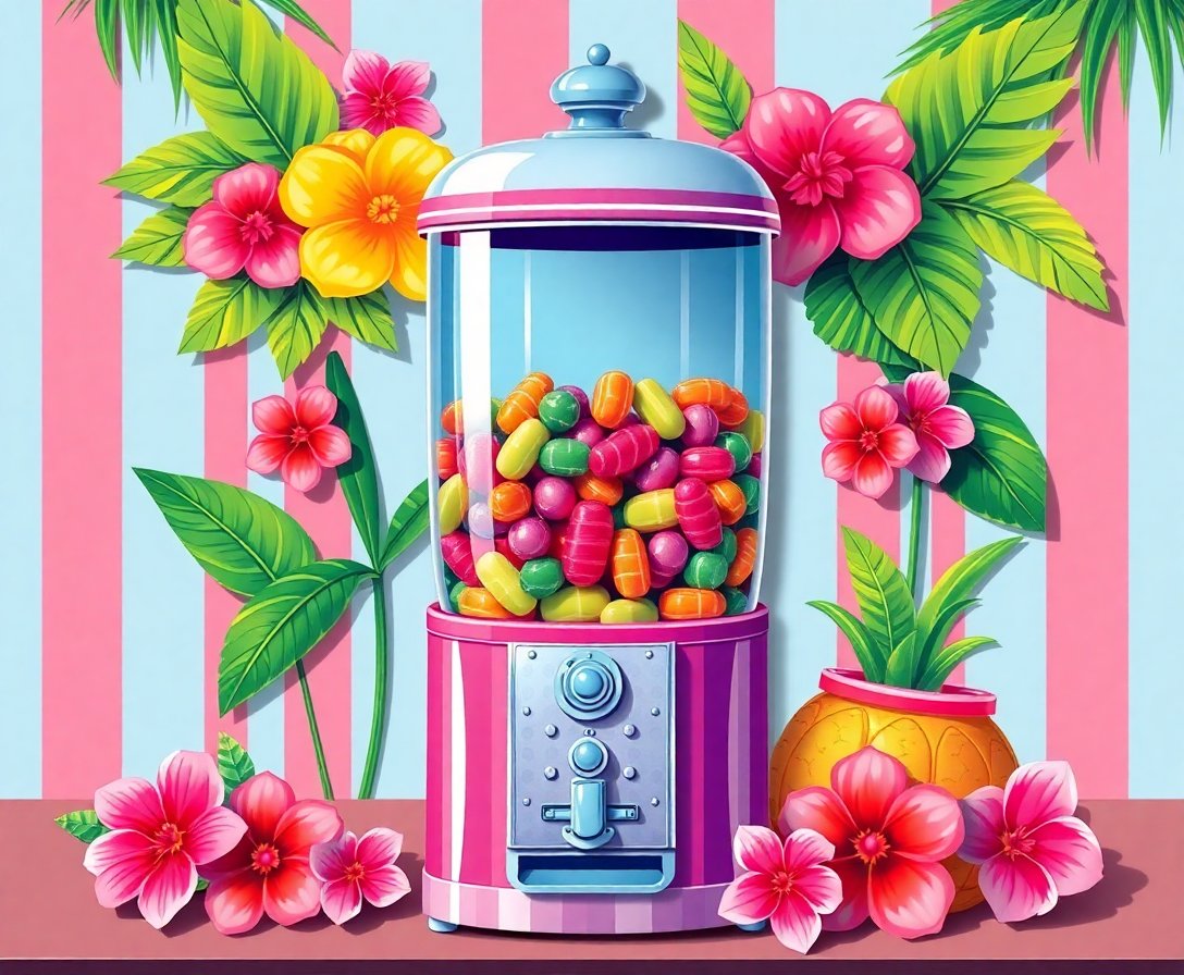 vintage-tropical-candy-dispenser-paint-by-numbers-kit