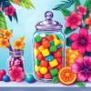 Vintage Tropical Candy Jar Paint By Numbers
