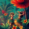 Vintage Tropical Canopy Dancers Paint By Numbers