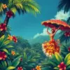 Vintage Tropical Canopy Dancers Paint By Numbers