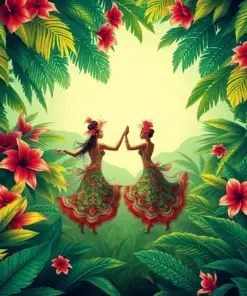 Vintage Tropical Canopy Dancers paint by numbers