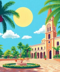 Vintage Tropical Cathedral Siesta Paint By Numbers