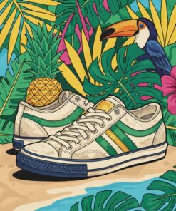 Vintage Tropical Court Sneakers Paint By Numbers