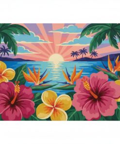 Vintage Tropical Dawn Blossoms Paint By Numbers