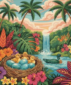 Vintage Tropical Drake Nest Paint By Numbers