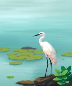 Egret Fisher Paint Numbers