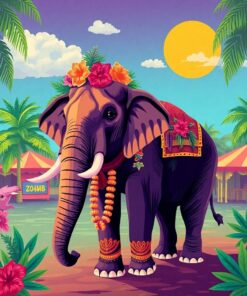 Elephant Festival Paint Numbers