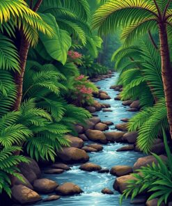 Fern Stream Paint Numbers