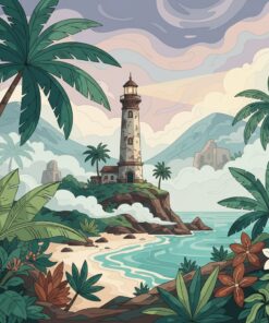 Vintage Tropical Fog Beacon Paint By Numbers