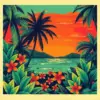 Vintage Tropical Gig Poster Paint By Numbers