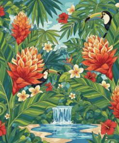 Vintage Tropical Ginger Bloom Paint By Numbers