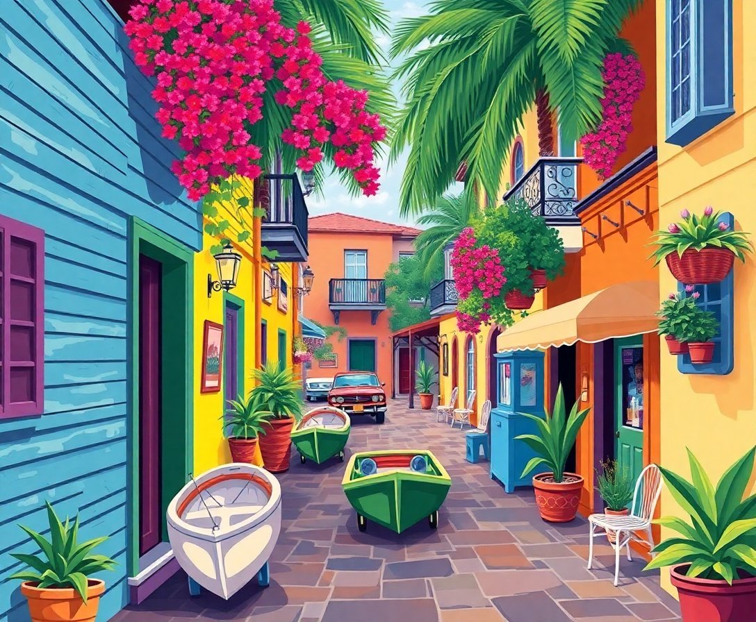 vintage-tropical-harbor-alley-paint-by-numbers-kit