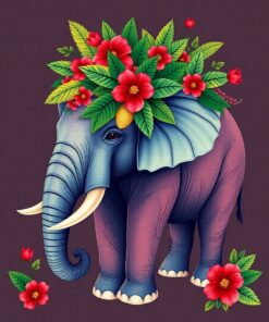 Holiday Elephant Paint Numbers