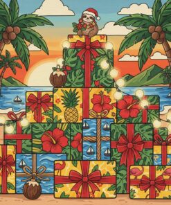 Vintage Tropical Holiday Parcels Paint By Numbers