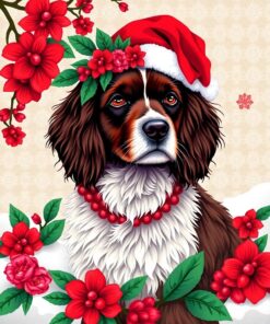 Holiday Spaniel Paint Numbers