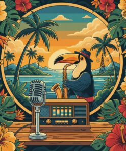 Vintage Tropical Jazz Broadcast Paint By Numbers