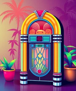 Jukebox Glow Paint Numbers