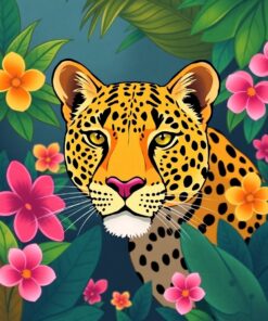 Tropical Leopard Paint Numbers