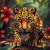 Vintage Tropical Leopard Prowl Paint By Numbers
