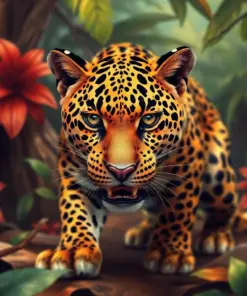 Vintage Tropical Leopard Prowl Paint By Numbers
