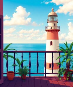 Lighthouse Balcony Paint Numbers