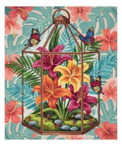 Vintage Tropical Lily Terrarium Paint By Numbers