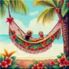Vintage Tropical Lovers Hammock Paint By Numbers