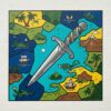 Vintage Tropical Map Dagger Paint By Numbers