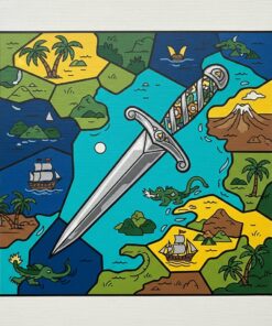 Vintage Tropical Map Dagger Paint By Numbers